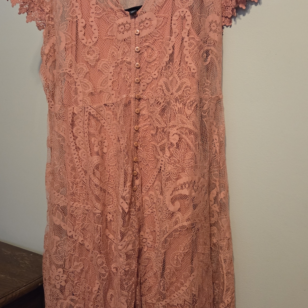 Torrid Coral Lace Blouse